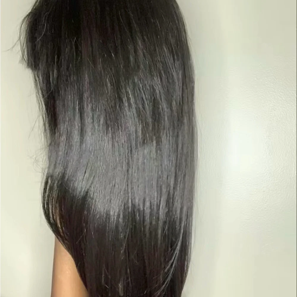 Natural Black Straight Women's Wig with Bangs and Layers